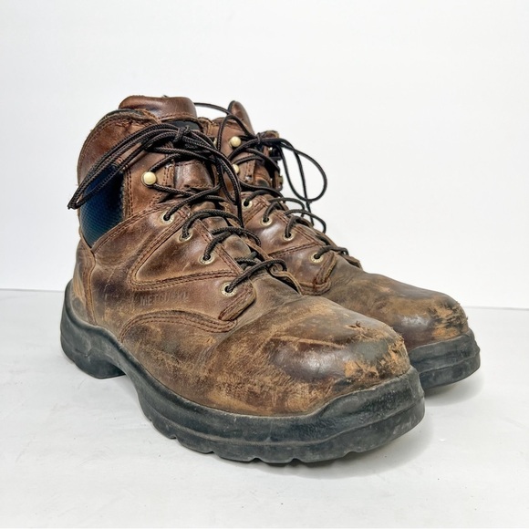 Red Wing Steel Toe 4421 Flexbond 6” Work Boot Internal Metal Guard Brown Leather - Picture 1 of 5